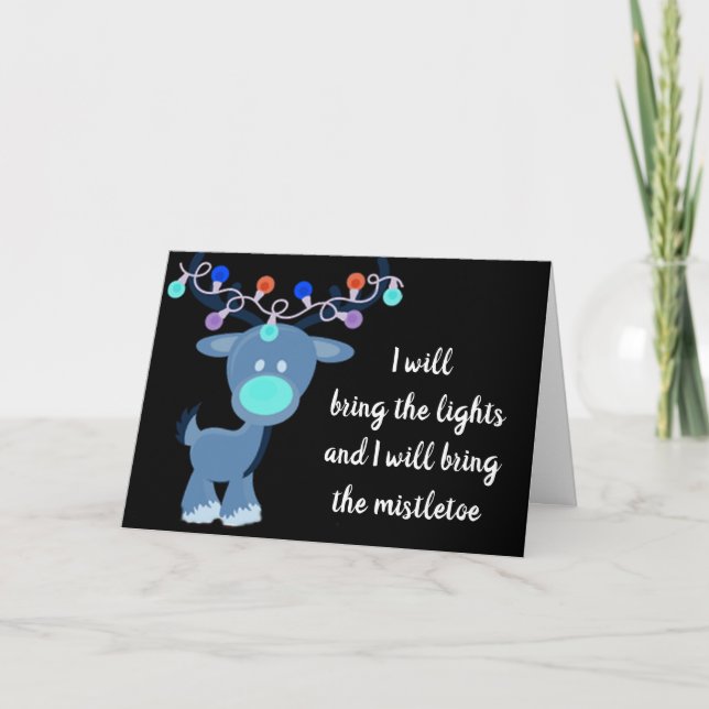 **ICH BRINGE DAS LICHT/DAS MISTLETOE BEI CHRISTMAS KARTE (Vorderseite)