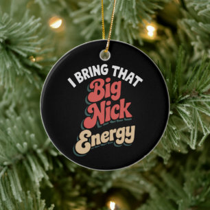 Ich bringe diese große Nick-Energie Santa Xmas Lus Keramik Ornament