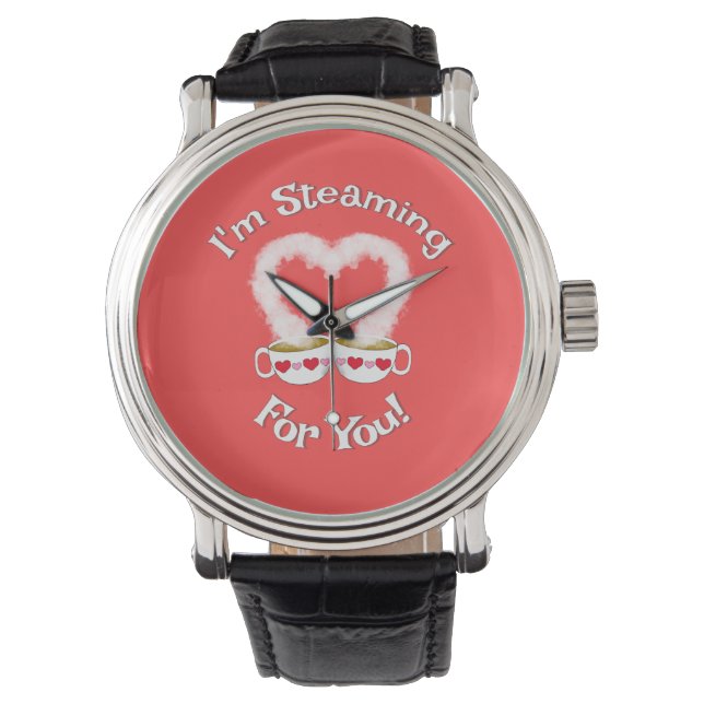 Ich bringe Valentins Teacups eWatch für dich Armbanduhr (Vorderseite)