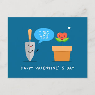 Ich buddel dich Frohen Valentinstag Lustig   Liebe Feiertagspostkarte