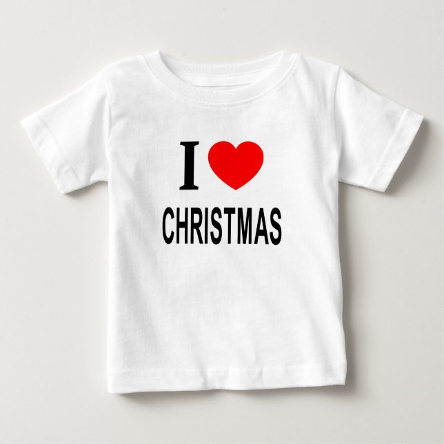 ICH ❤️ CHRISTMAS I LIEBE CHRISTMAS I HERZ CHRISTMA BABY T-SHIRT (Vorderseite)