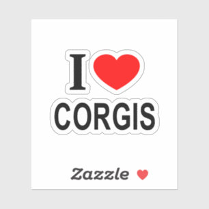 Ich ❤️ CORGIS Ich liebe CORGIS Ich liebe CORGIS Vi Aufkleber