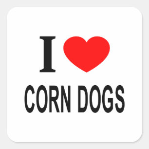 Ich ❤️ CORN DOGS Ich liebe CORN DOGS Ich liebe COR Quadratischer Aufkleber