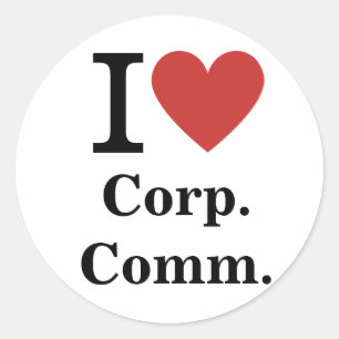 Ich ❤️ Corp. Comm für Mitarbeiter CUSTOM Runder Aufkleber