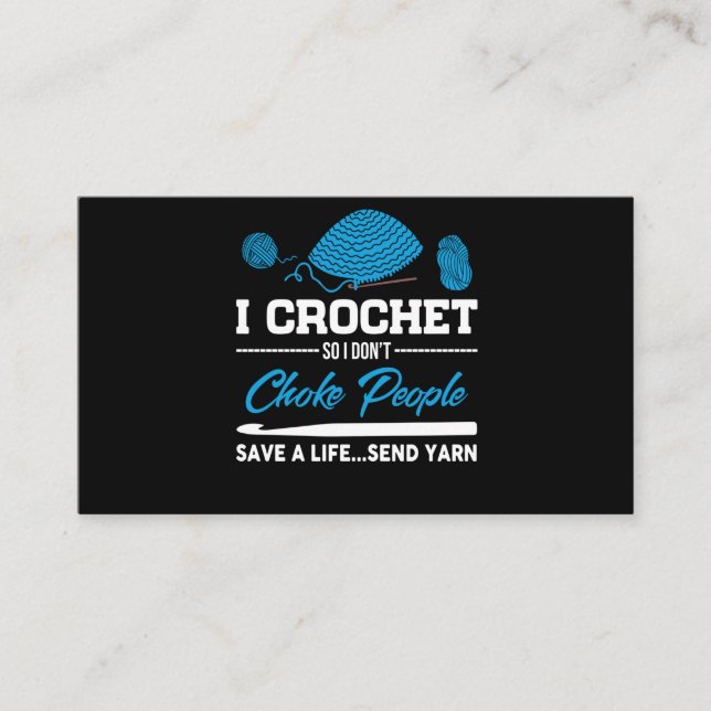 Ich Crochet Choke People Rettete ein Lebensretter Visitenkarte (Vorderseite)