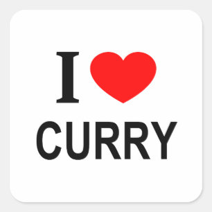 Ich ❤️ CURRY Ich liebe Curry Ich mag Curry Quadratischer Aufkleber