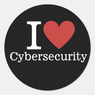 Ich ❤️ Cybersicherheit für Studenten/Fakultät CUST Runder Aufkleber