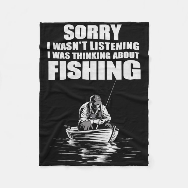 Ich dachte daran, lustige Fischer zu angeln  Fleecedecke (Vorderseite)