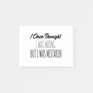 Ich dachte einmal, ich wäre falsch, aber ich war f post-it klebezettel