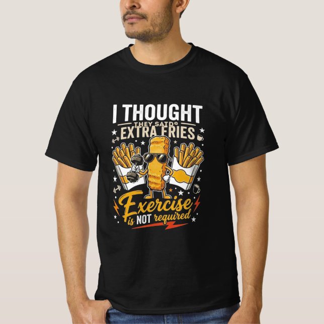 Ich dachte extra Pommes Gym  T-Shirt (Vorderseite)