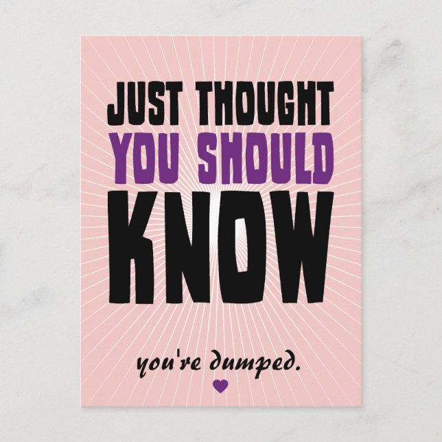 Ich dachte nur, du solltest es wissen postkarte (Vorderseite)