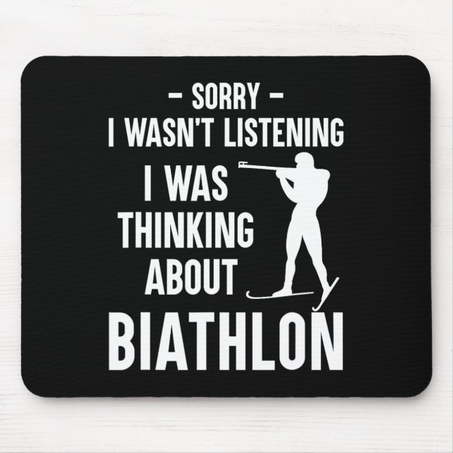 Ich dachte über Biathlon nach - Ski Shooting Bi Mousepad (Vorne)