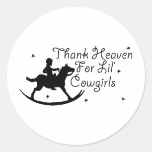 Ich danke dem Himmel für die Cowgirls von Lil Runder Aufkleber