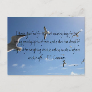 Ich danke dir, Gott...E.E. Kummings Postkarte