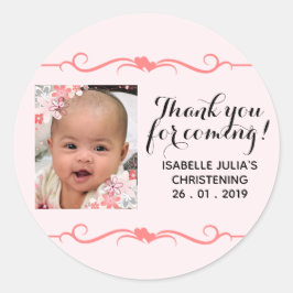 ICH DANKE IHNEN, DASS SIE KOMMEN! Christening Stic Runder Aufkleber