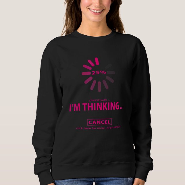 Ich denke Abbrechen Lade Symbol Denken Pink Sweatshirt (Vorderseite)
