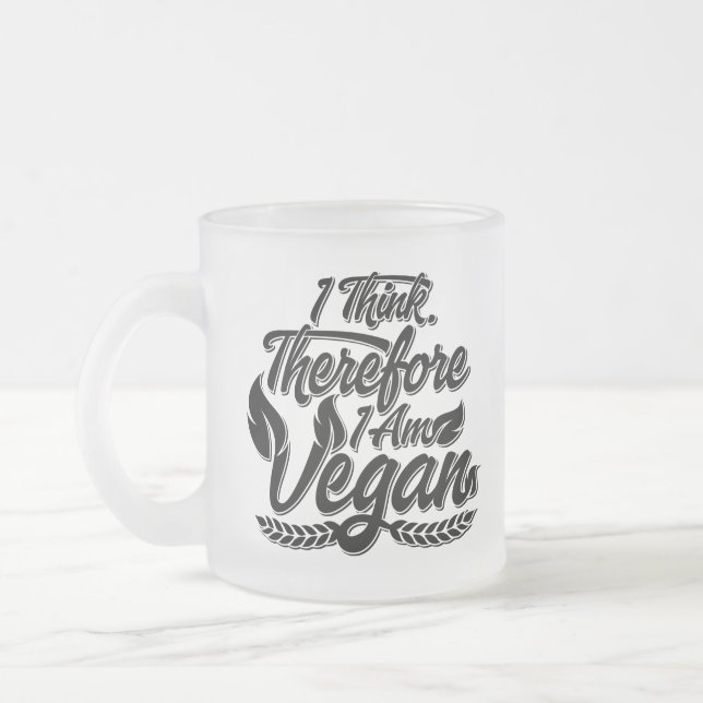Ich denke, also bin ich Veganer Mattglastasse (Links)