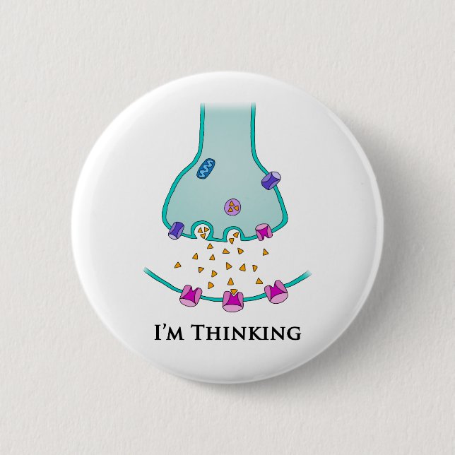 Ich denke an Neuron Synapse Button (Vorderseite)
