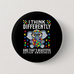 Ich denke, anders Autismus Bewusstsein Kinder Jung Button