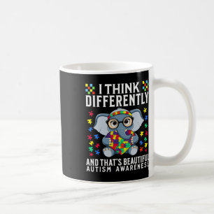 Ich denke, anders Autismus Bewusstsein Kinder Jung Kaffeetasse