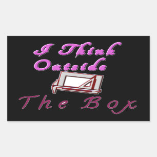 Ich denke aus der Box: Kreatives Design Rechteckiger Aufkleber