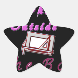 Ich denke aus der Box: Kreatives Design Stern-Aufkleber