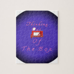 Ich denke außerhalb der Box: Kreatives Design Puzzle