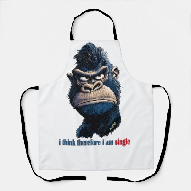 Ich denke daher, ich bin Single Schürze (Vorderseite)