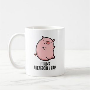 Ich denke daher, ich ham Funny Pig Puff Kaffeetasse