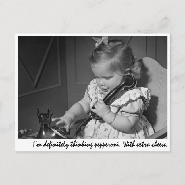 "Ich denke definitiv an Pepperoni. Mit Extra Postkarte (Vorderseite)