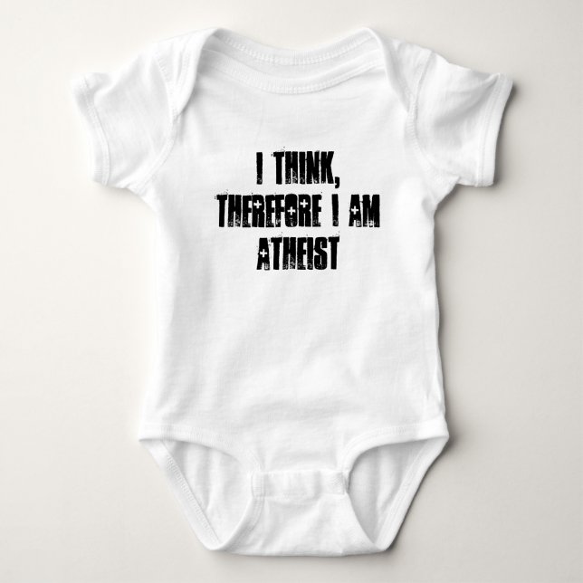 ich denke, deshalb bin ich, T - Shirt atheistisch (Vorderseite)
