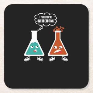 Ich denke, du überreagierst - Funny Nerd Chemistry Rechteckiger Pappuntersetzer