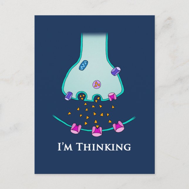 Ich denke Neuron Synapse Postkarte (Vorderseite)