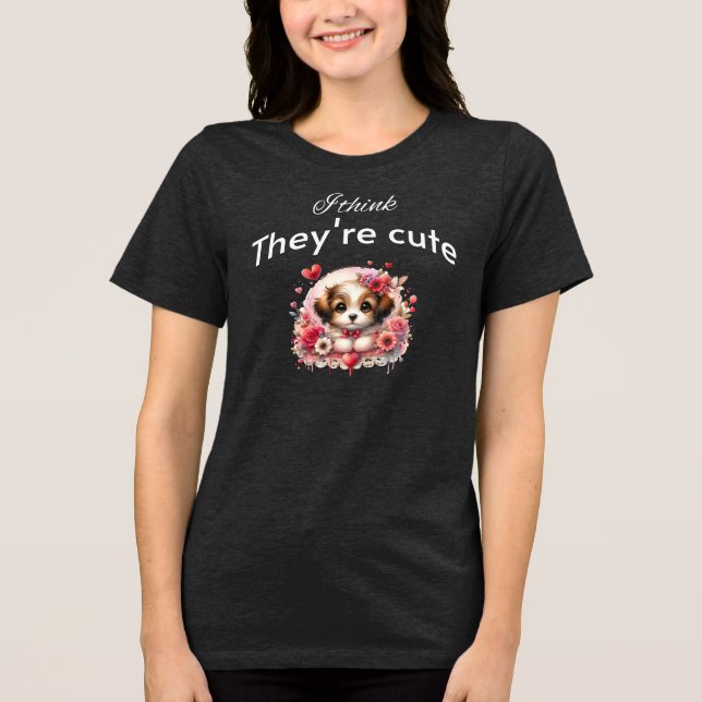 Ich denke, sie sind niedlich - "shih tzu toy dog" Tri-Blend shirt (Vorderseite)