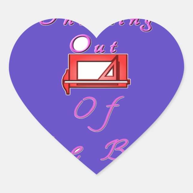 Ich denke über die Kiste hinaus. Herz-Aufkleber (Vorderseite)