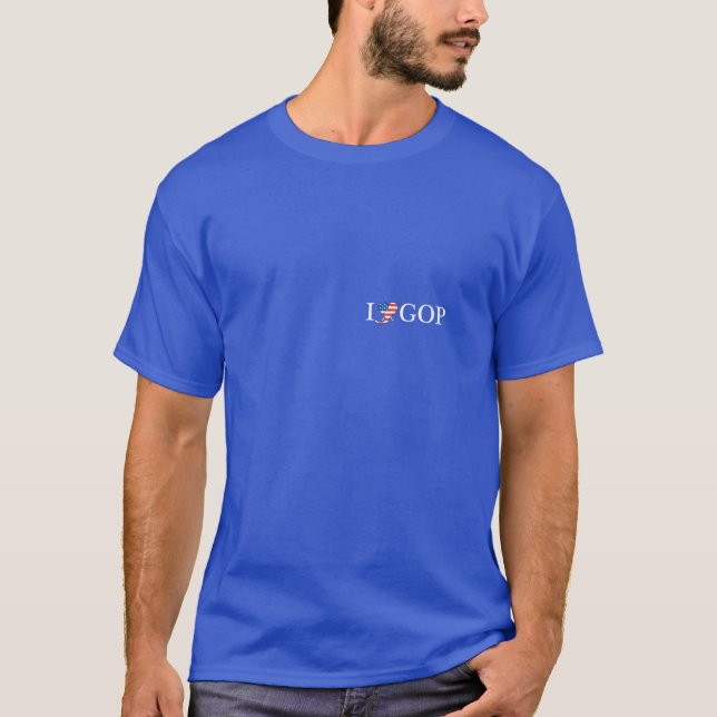 Ich der Männer "Liebe GOP" blauer T - Shirt mit (Vorderseite)