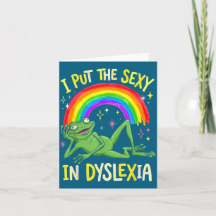 Ich der setzte Dyslexie Frosch Regenbogen Humor Karte