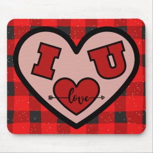 Ich ♥ Dich Buffalo-Karo-Mauspad Mousepad