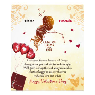 Ich dich für immer und immer Happy Valentinsta Fotodruck