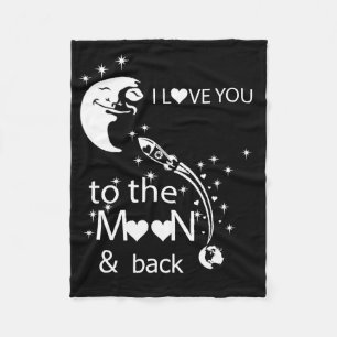 Ich dich zum Mond und zurück Fleecedecke