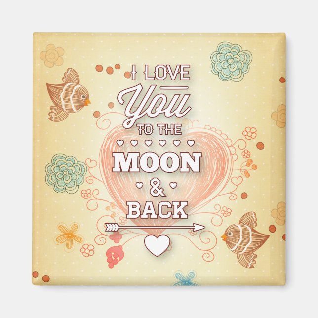 Ich  dich zum Mond und zurück Magnet (Vorne)
