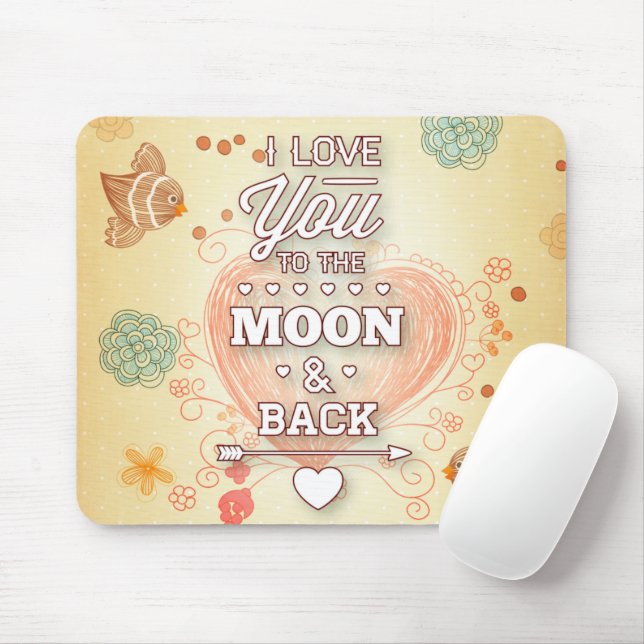 Ich  dich zum Mond und zurück Mousepad (Mit Mouse)