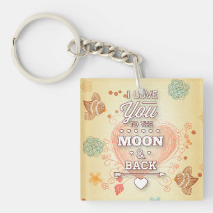 Ich dich zum Mond und zurück Schlüsselanhänger