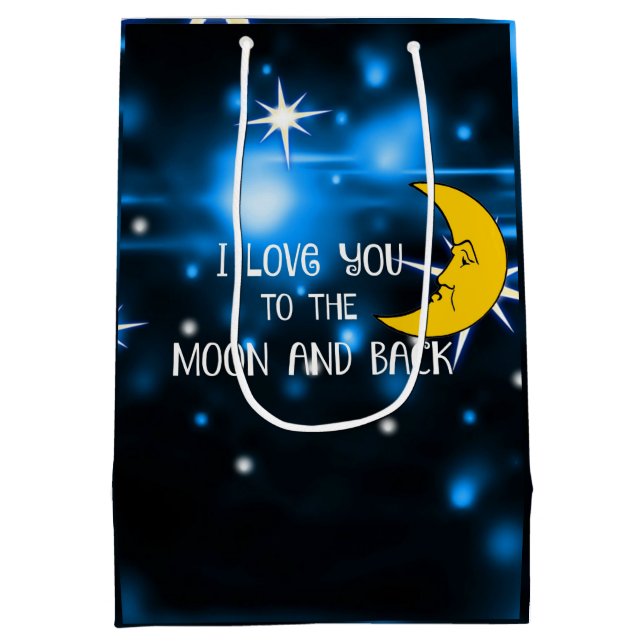 Ich  dich zum Mond und zurück - Starry Sky Mittlere Geschenktüte (Rückseite)