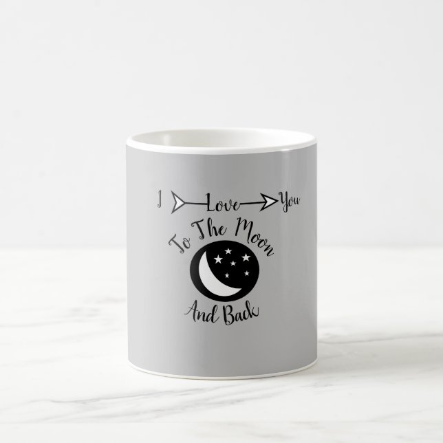 Ich  dich zur Mond-und-Back-Tasse Kaffeetasse (Mittel)