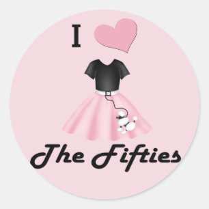 Ich  die 50er Jahre Runder Aufkleber