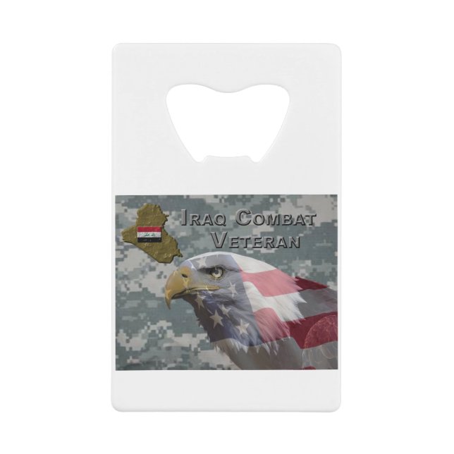 Ich diente - Irag Combat Veteran Geldbeutel Flaschenöffner (Vorderseite)