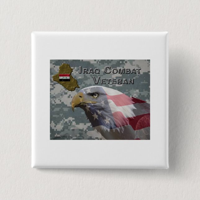 Ich diente - Irak-Kampf Veteran Button (Vorderseite)