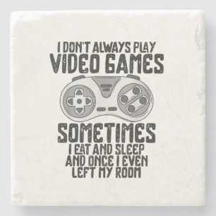 Ich Donner Alwasy Play Video Games Gaming Spaß Fun Steinuntersetzer