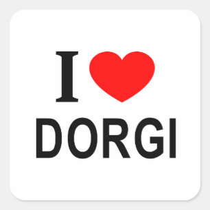 Ich ❤️ DORGI Ich liebe DORGI Ich mag DORGI QUADRAT Quadratischer Aufkleber